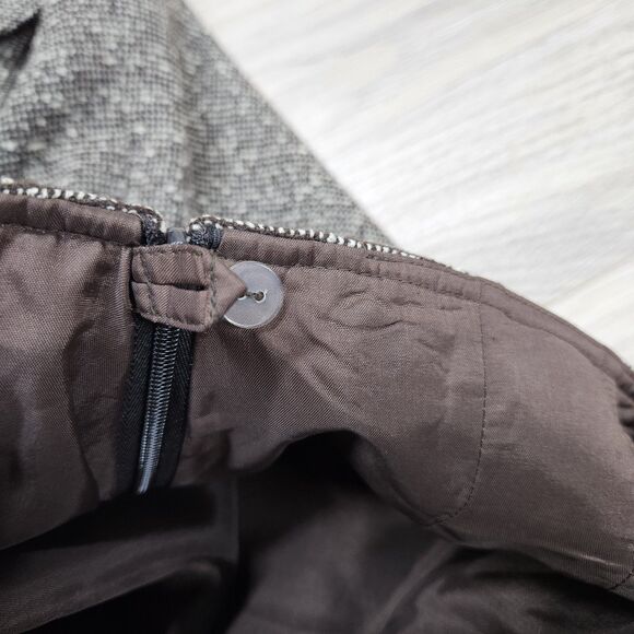 Vintage Carlisle Womens Brown Mermaid Skirt Wool Size 8 Bell Knee-length Tweed - Picture 12 of 12